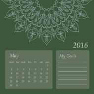 Mandala Calendar May 2016 N3