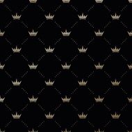 Seamless vector gold pattern with king crowns N6
