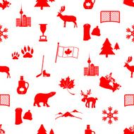 canada country theme symbols icons seamless pattern eps10 N2