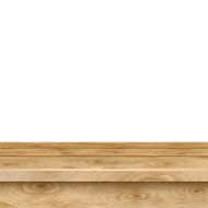 Empty table of light brown wooden planks