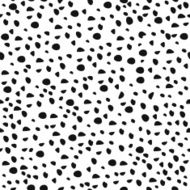 Abstract black and white polka dot seamless pattern