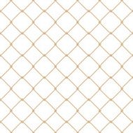 Nautical rope seamless gold fishnet pattern on white background