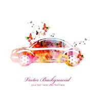 Colorful car with butterflies N2