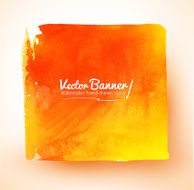 Orange watercolor banner