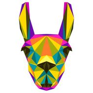 Abstract llama Polygonal triangle geometric illustration isolated on white background N2