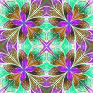 Multicolored symmetrical pattern in stained-glass window style o N2