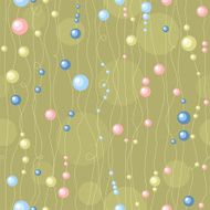 Colorful bead on threads Vector abstract seamless pattern