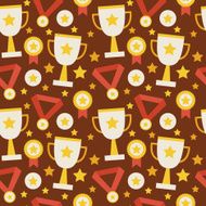 Flat Vector Seamless Pattern Sport Competition Trophy Winning wi N2