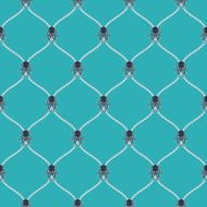 Nautical rope and dark Kraken seamless fishnet pattern
