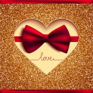 Save the date vector invitation bow and gold glitter N2
