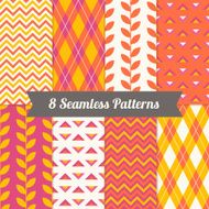 Set of Holiday Seamless Patterns with Argyle Triangles Leaves Chevron N2