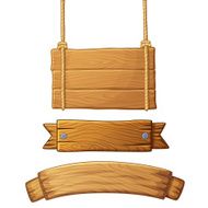 Set of light wooden banners Vector illustration