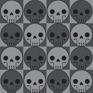 Seamless Skull Pattern grey big round