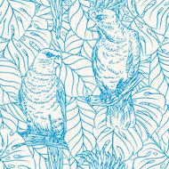 seamless parrots and palm N3