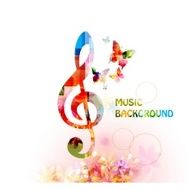 Colorful musical note background