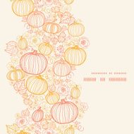 Vector thanksgiving line art pumkins vertical frame seamless pattern background