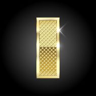 Vector metal gold letter I N2