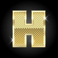 Vector metal gold letter H N2