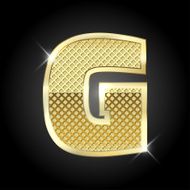 Vector metal gold letter G N2