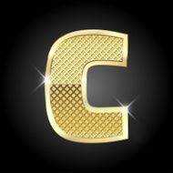 Vector metal gold letter C N2