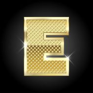 Vector metal gold letter E N2