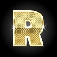 Vector metal gold letter R N2