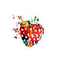 Colorful raspberry design with butterflies