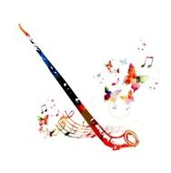 Colorful music background Alp horn design vector