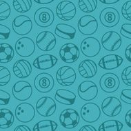 Vector seamless pattern with sport balls N3