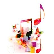Colorful musical note background N2