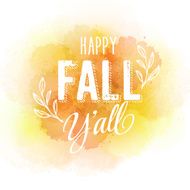 Vector autumn label on colorful watercolor background N3