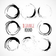 Set of vector grunge circle brush strokes N2