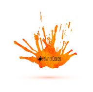 Orange watercolor isolated splash