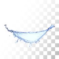 Blue water splash isolated on white N7