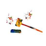 Colorful judge gavel design
