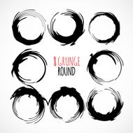 Set of vector grunge circle brush strokes N3
