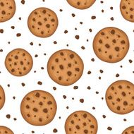 Seamless background with cookies Vector illustration N2