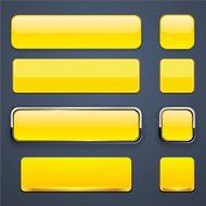 Yellow high-detailed modern web buttons N3