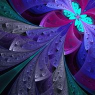Beautiful fractal flower in blue Computer generated graphics N2