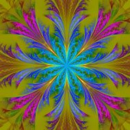Beautiful multicolor fractal flower Collection - frosty pattern N7
