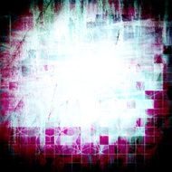Painted abstract geometric background from watercolor square with clouds