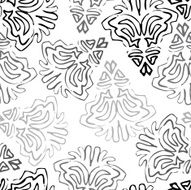 Seamless background made of exotic pattern in black colors N20