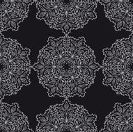 Seamless background made of exotic pattern in black color N6