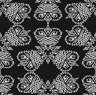Seamless background made of exotic pattern in black color N7