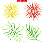 Tropical flower and leaves N2