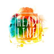 Bright multicolored watercolor banner for your text