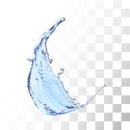 Blue water splash isolated on white N8