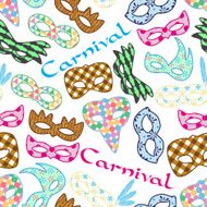 carnival rio colorful pattern masks design seamless eps10