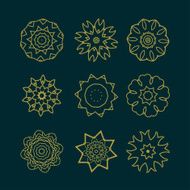 set of circles pattern with floral concept isolate on background N2