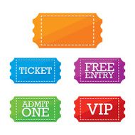 Colorful Ticket Vector Labels N2